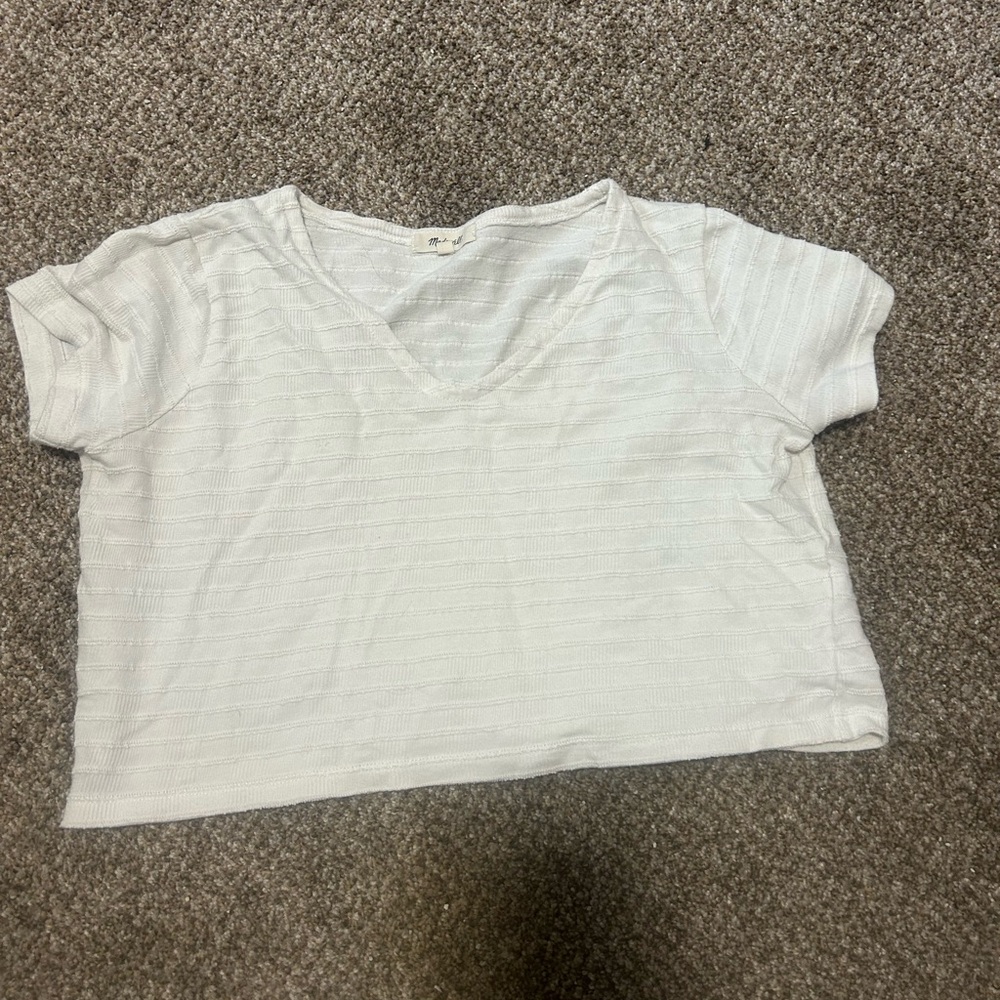Madewell Cream Textured Knit Top